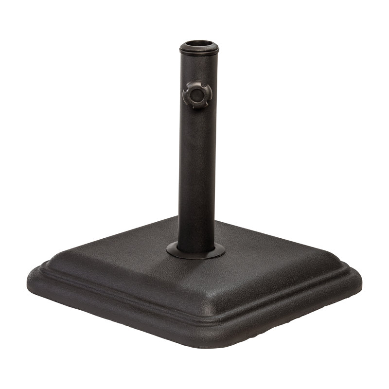 Poids américain: 26 lb Base de parasol d'extérieur carré en béton préfabriqué noir, Noir