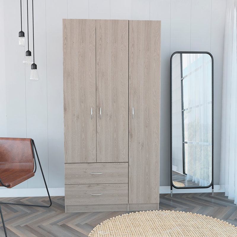 Armoire 2 portes 3 tiroirs Rowaton