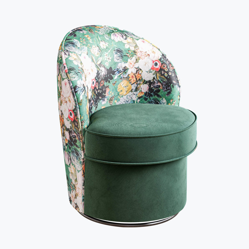 Fauteuil demi-tonneau pivotant de 24 po de largeur Whitstable, Polyester vert