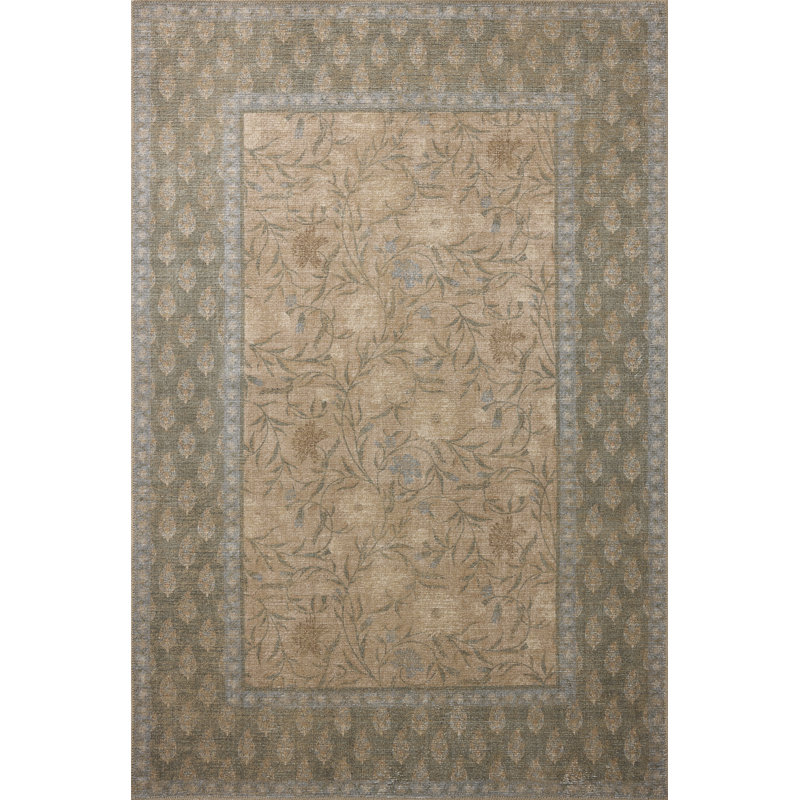 Rifle Paper Company x Loloi Edinburgh Ivory / Spice  Area Rug, Runner 2' x 5', Ivory/Spice