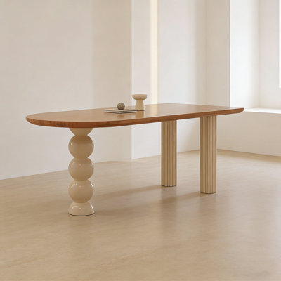 Cream Wood Dining Table