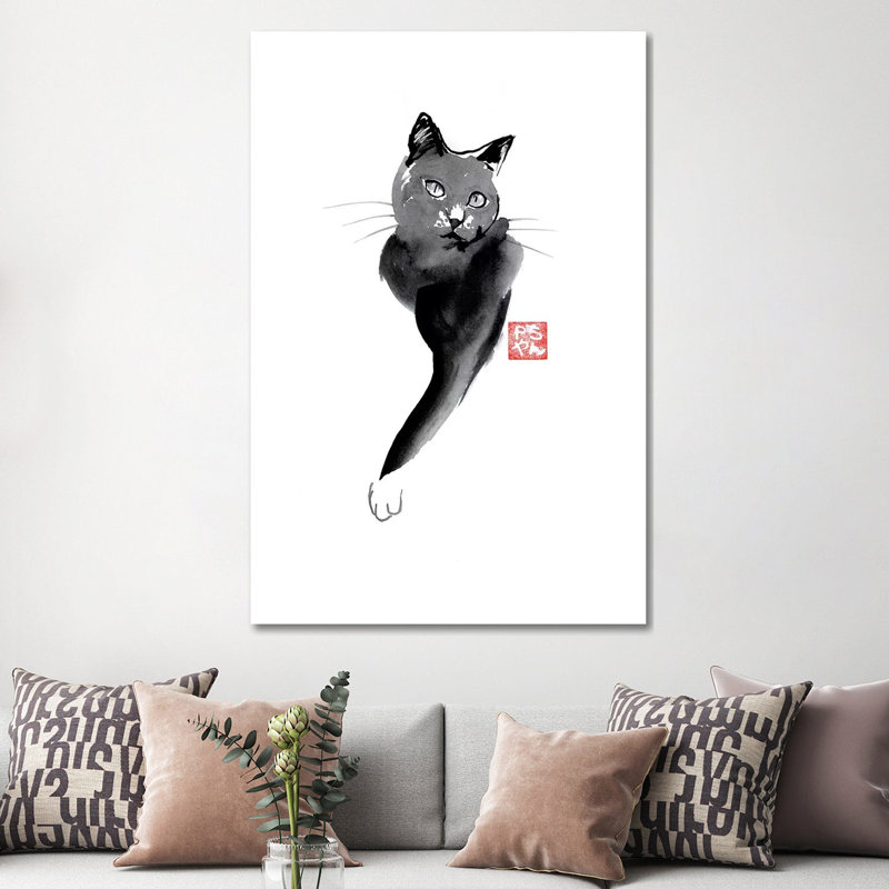 Cat Line by Péchane - Print on Canvas, Wrapped Canvas, 101.6 cm H x 66.04 cm W x 3.175 cm D