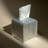 Square Tissue Box Cover - Aesthetic Desk Decor For Room, Home & Office - Tissues Cube Boxes Holder - Lattice Textured, Silver