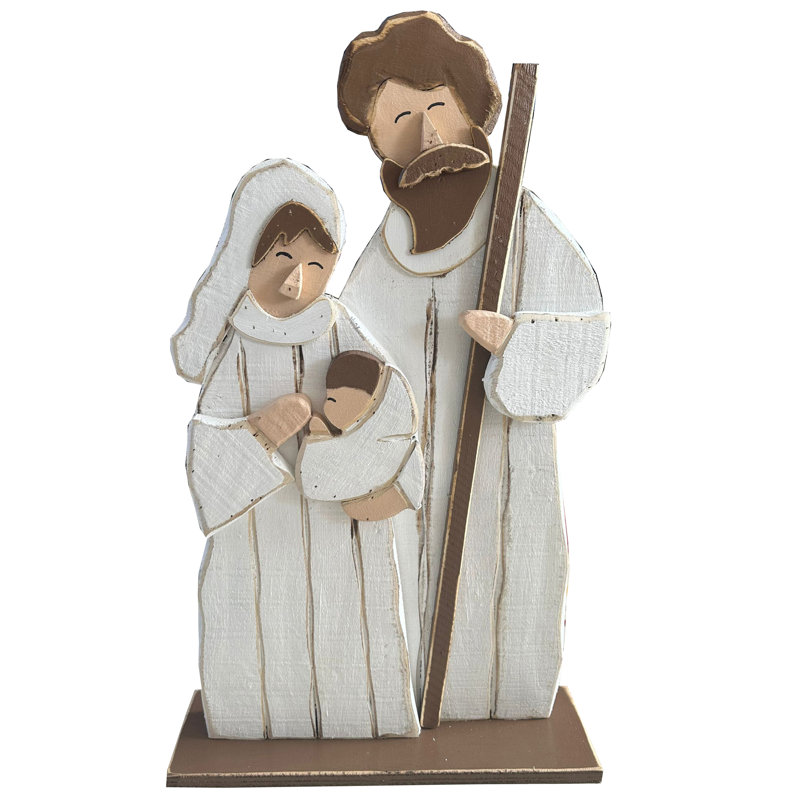 Crèche de Noël en bois 27 po pour l'intérieur et l'extérieur