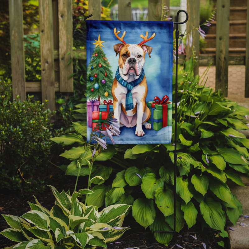 Drapeau de Noël renne de jardin, Bouledogue américain