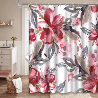 Rideau de douche bleu imperméable, rideaux de douche pour la salle de bain avec 12 crochets
