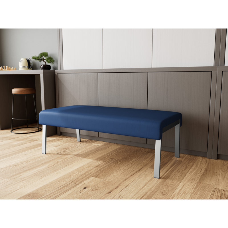 Banc en métal 2 places Waterfall, Argent, Bleu impérial Patriot Plus - vinyle facile à net