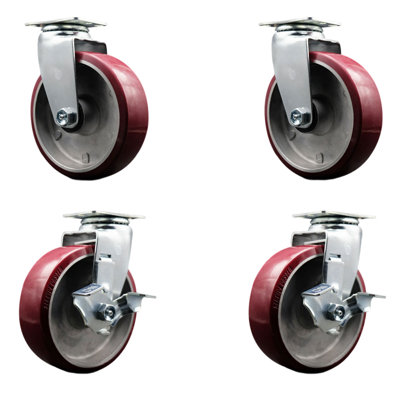 4-Piece Poly and Aluminum Caster Set