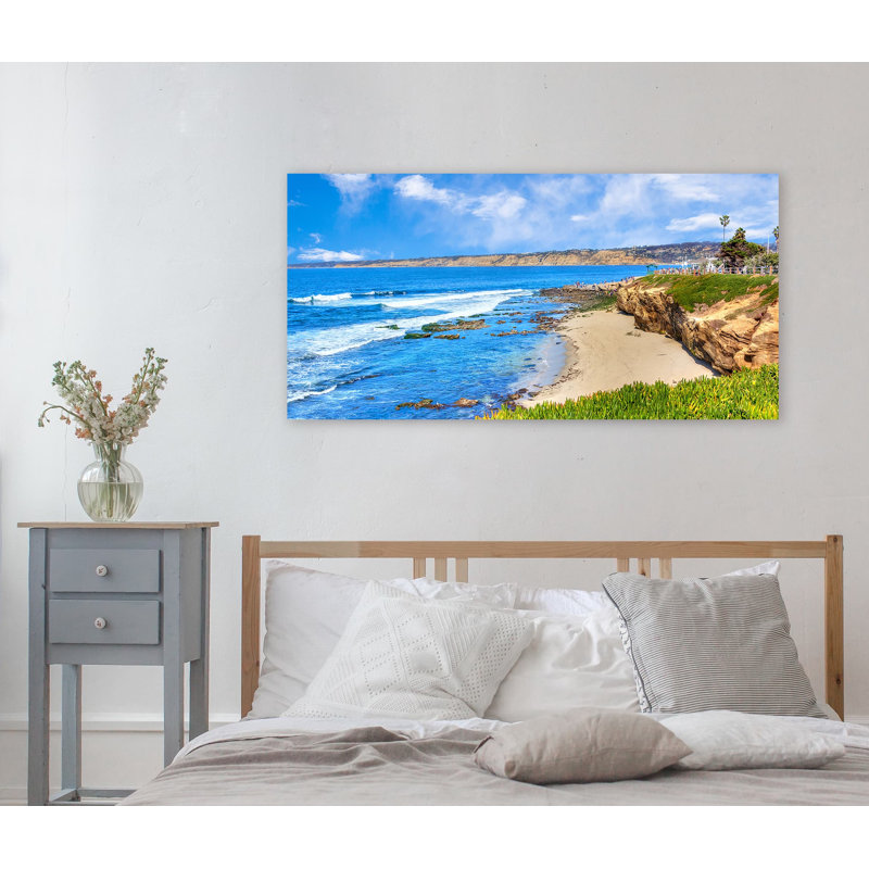Jessica Pacific Bay Serenity - reproduction d'art sur toile tendue, H 27,5 po x l 55 po x P 1,5 po