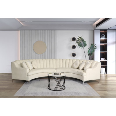 Canapé modulaire en velours de 141,34 po Steubenville