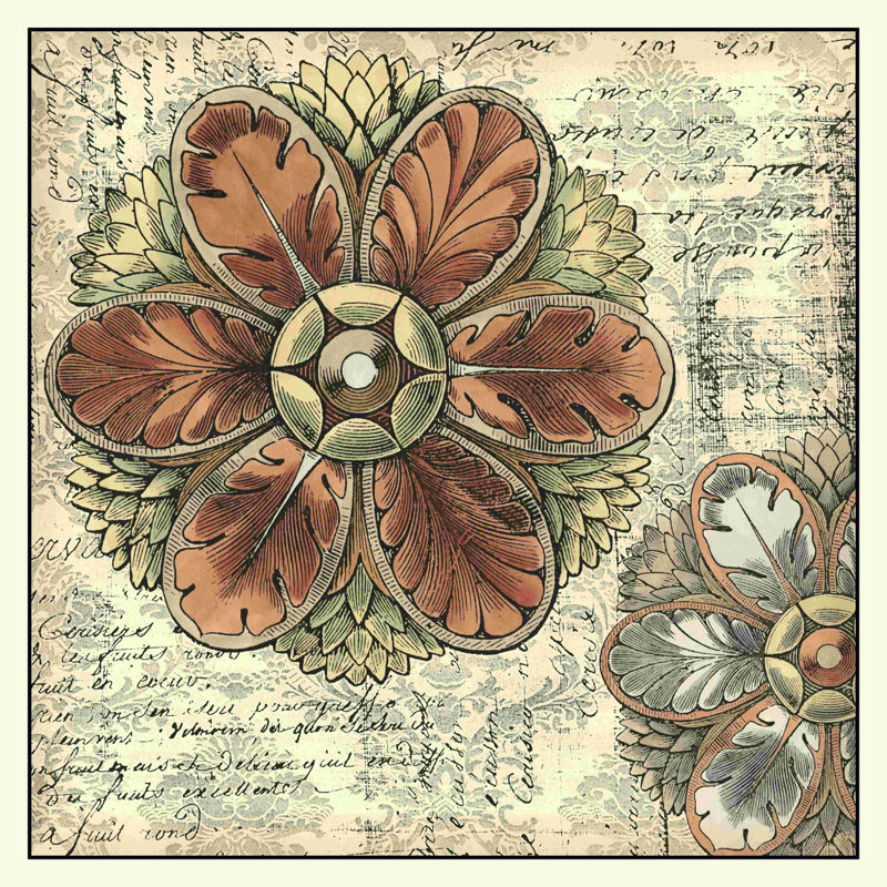 Rosette rétro I (MP), H 12 po x l 12 po