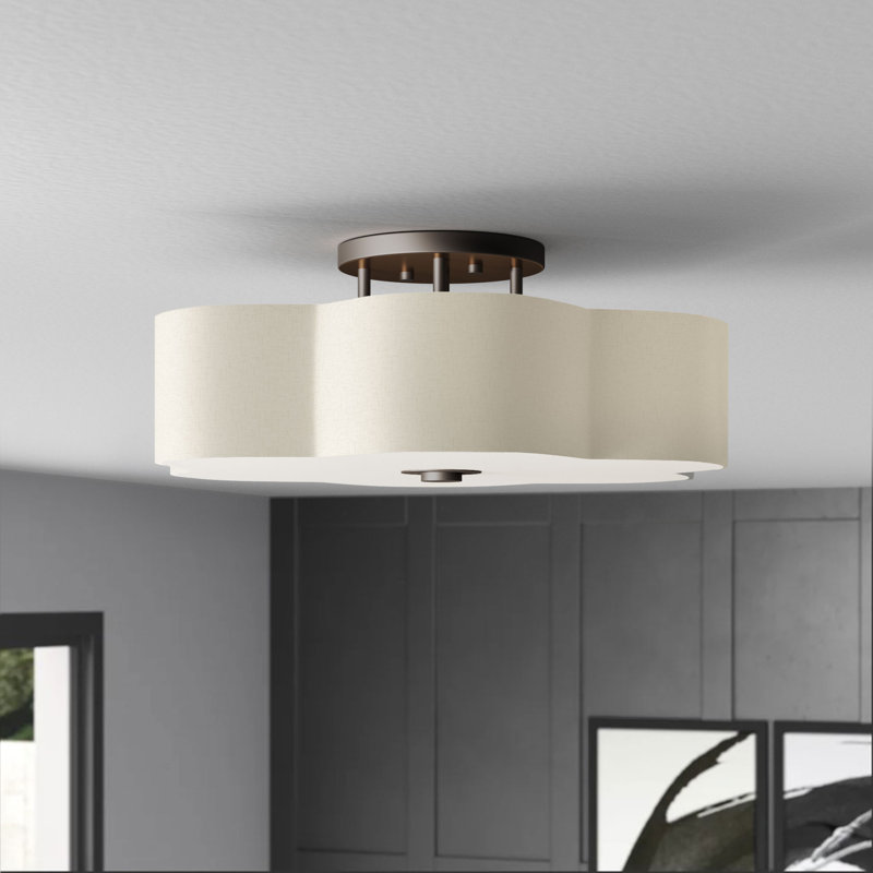 Swarthout 5 - Light Semi Flush Mount, English Bronze, Fabric, 11.25" H x 28" W x 28'' D