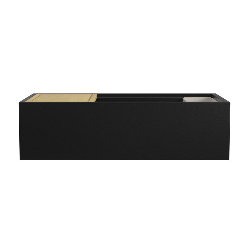 DUCASSE FIRECLAY KITCHEN WORKSTATION, 33", GLOSS WHITE, Matte Black