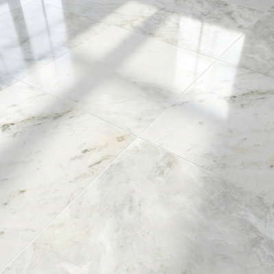 Daphne White Honed 12x12 Marble Tile