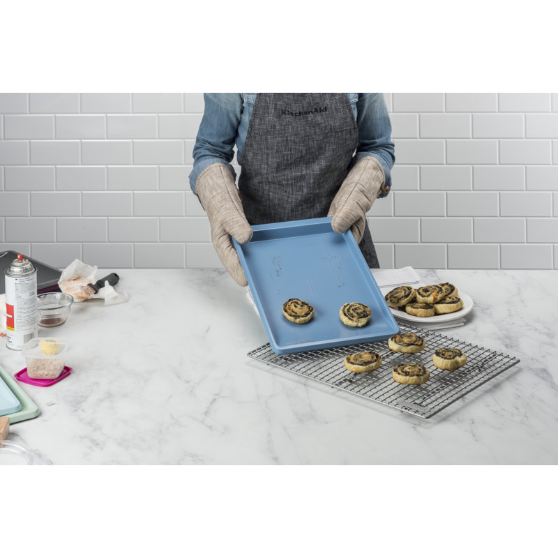 KitchenAid® Nonstick Aluminized Steel Cookie Slider, 15" x 10", Blue Velvet