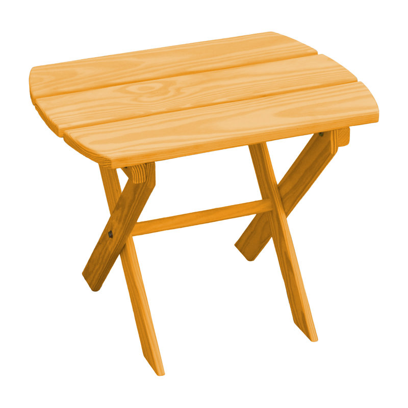 Anika Rectangular Pine Folding Outdoor Side Table , 18'' in. W 16'' in. D, Natural