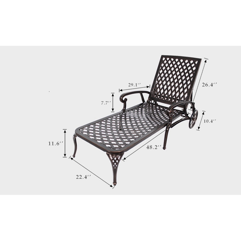 Aluminium Cast Lounge Chair 1Pcs Brown, Brown