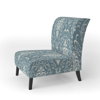Fauteuil de chambre rembourré à motif damassé gris