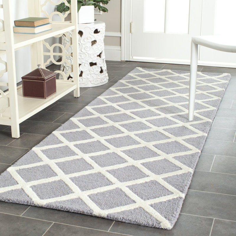Sanyla Hand Tufted Wool Geometric Rug, Runner 2'6" x 10'