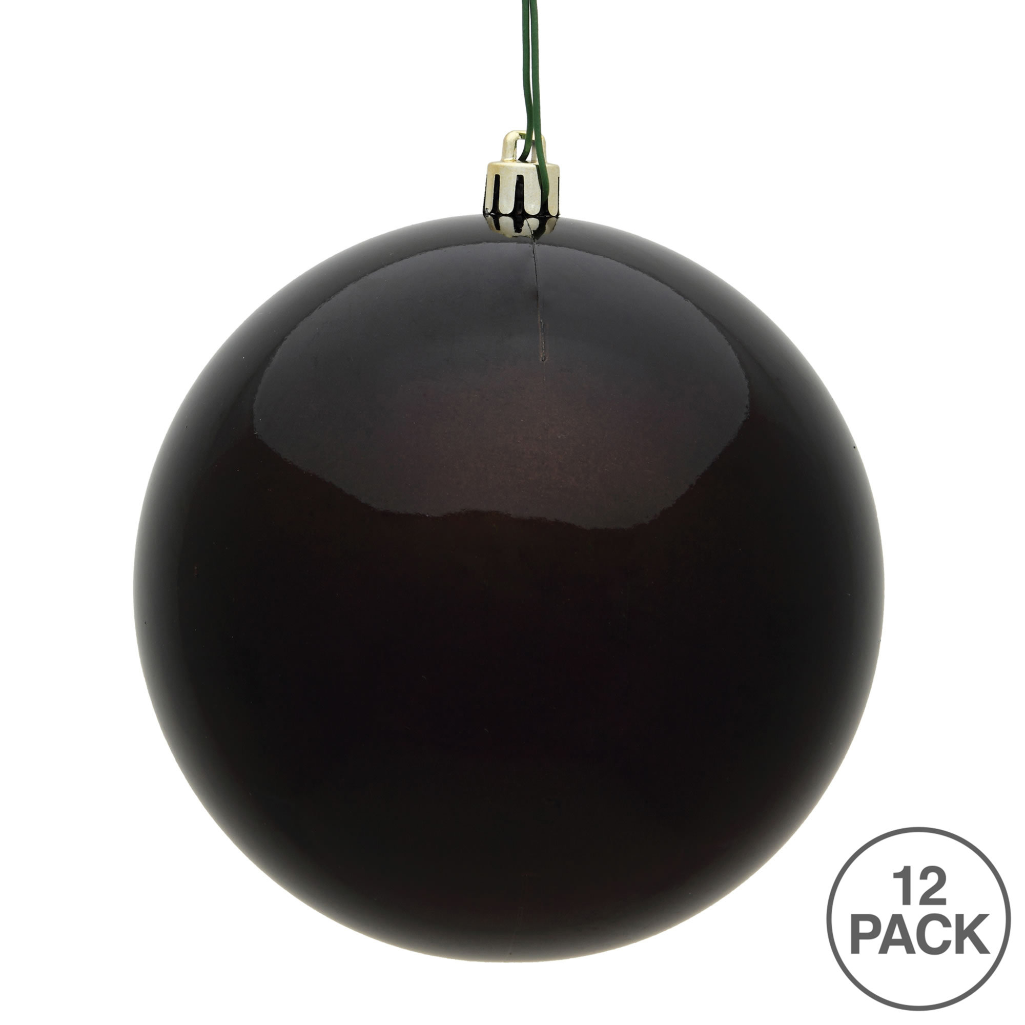 Holiday Décor Ball Ornament, 3" H x 3" W x 3" D, Chocolate