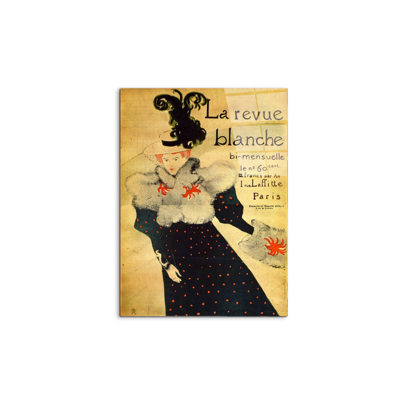 La reveu blanche By Toulouse-Lautrec 80cm H X 60cm W CrystalArt Material Acrylic Glass Effect, Frameless Panel Lightweight Ready to Hang