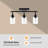 3-Light Track Vanity Light, Ceiling Light, Ajustable Heads Track Light, Track Lighting Fixtures Ceiling With Clear Glass Shade, Modern Black Track Lighting For Kitchen, Living Room, Hallway(Bulbs Not Included)