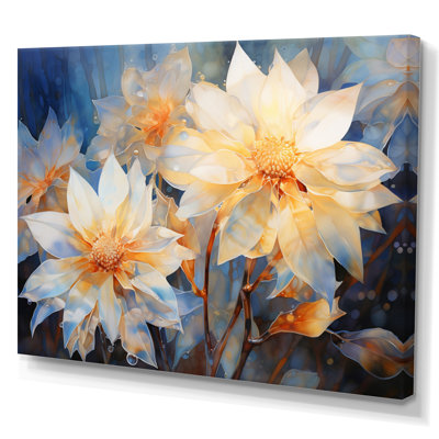 «Beautiful Flowers on Blue», reproduction sur toile
