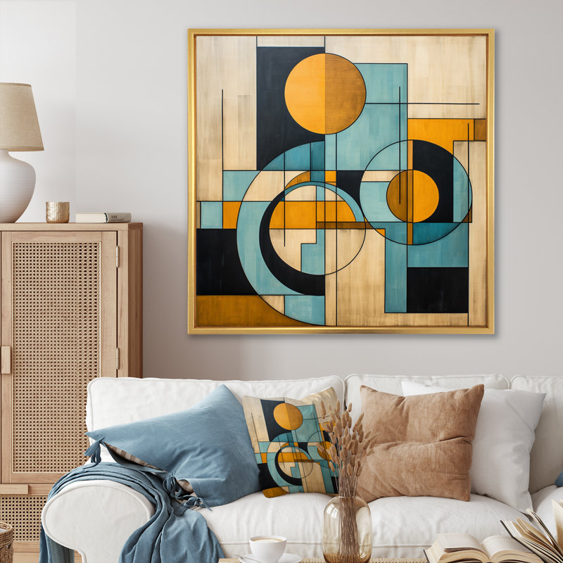 «Serendipity Abstract Mid-Century Geometrics», art abstrait sur toile Mid-Century, H 24 po x l 24 po x P 1 po