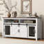 Buffet 59,3 po avec porte de grange coulissante et panneaux grillagés-125542952