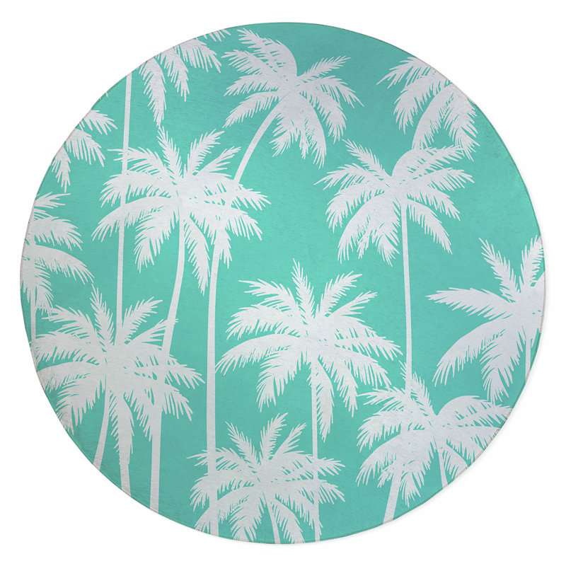 Tapis d'extérieur Palm, Rond 5 pi