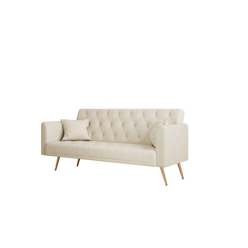 71 Inch Convertible Love Seat Sofa, Beige