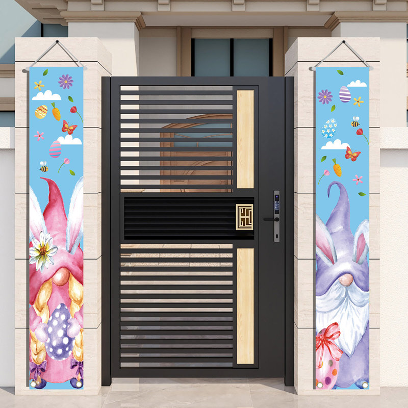 Signe de porche de Pâques - Bannière de décoration murale pour l'intérieur en plein air Joyeuses Pâques, B