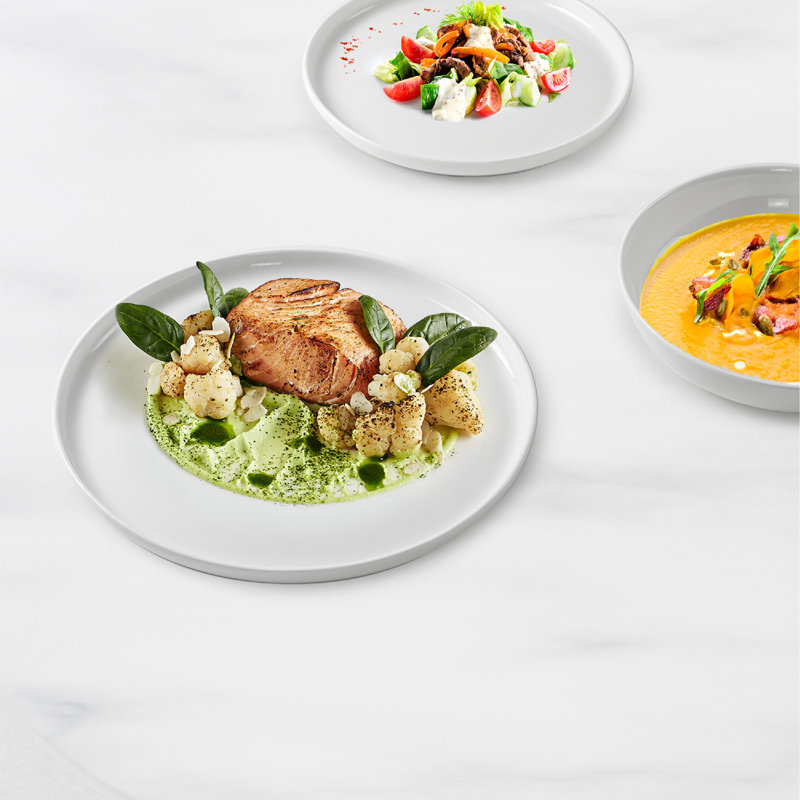 White Porcelain 16-Piece Round Dinnerware Set, Service for 4