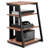 4-Tier AV Media Stand Corner Shelf For Record Player Wooden Stereo Cabinet Audio Rack Tower With Height Adjustable Wooden Shelves(Walnut)