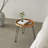 Round Wood And Rattan Side Table, Foldable Table With Metal Tripod, Rattan Round Tray Top, Boho Style, Chic Coffee Table, Side Table (Height 17.7", Grid Knit Pattern)