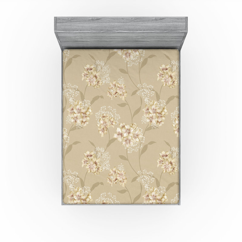 Drap-housse Ambesonne Garden Scene Spring Vibes Boho, Drap-housse grand