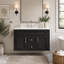Meuble-lavabo mural 36 po avec lavabo et tiroirs en céramique, meuble-lavabo simple de style français avec charnières à fermeture douce-1884207385