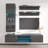 Levasseur 63" Modern Floating Wall Mounted Entertainment Center with 16-Color LED Lighting, High Gloss Finish-1787631483