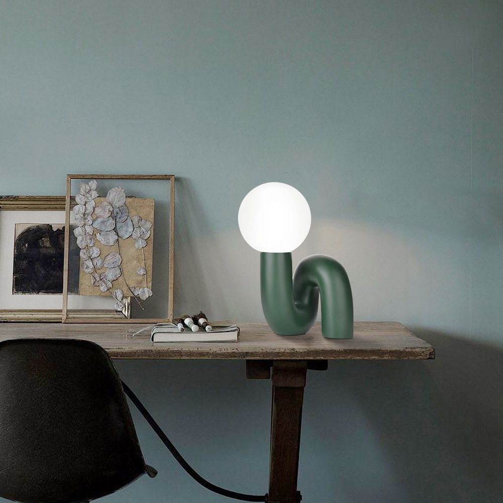 Verda Resin Table Lamp, Green