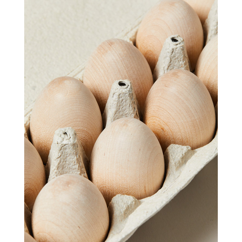 Farmhouse Wooden Eggs - One Dozen