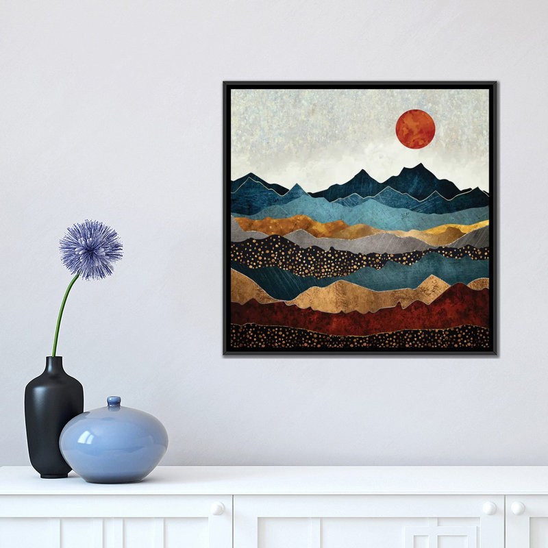 «Amber Dusk» par Spaceécur Designs - reproduction, Toile avec cadre noir, H 18 po x l 18 po x P 1,5 po