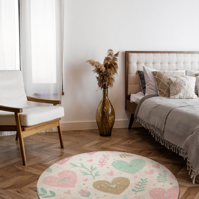 Tapis tressé romantique, Rond 5 pi