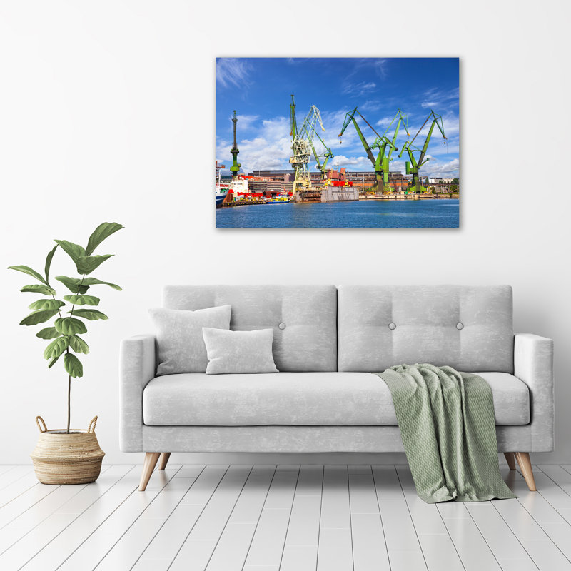 Shipyard In Gdansk - Wrapped Canvas Print