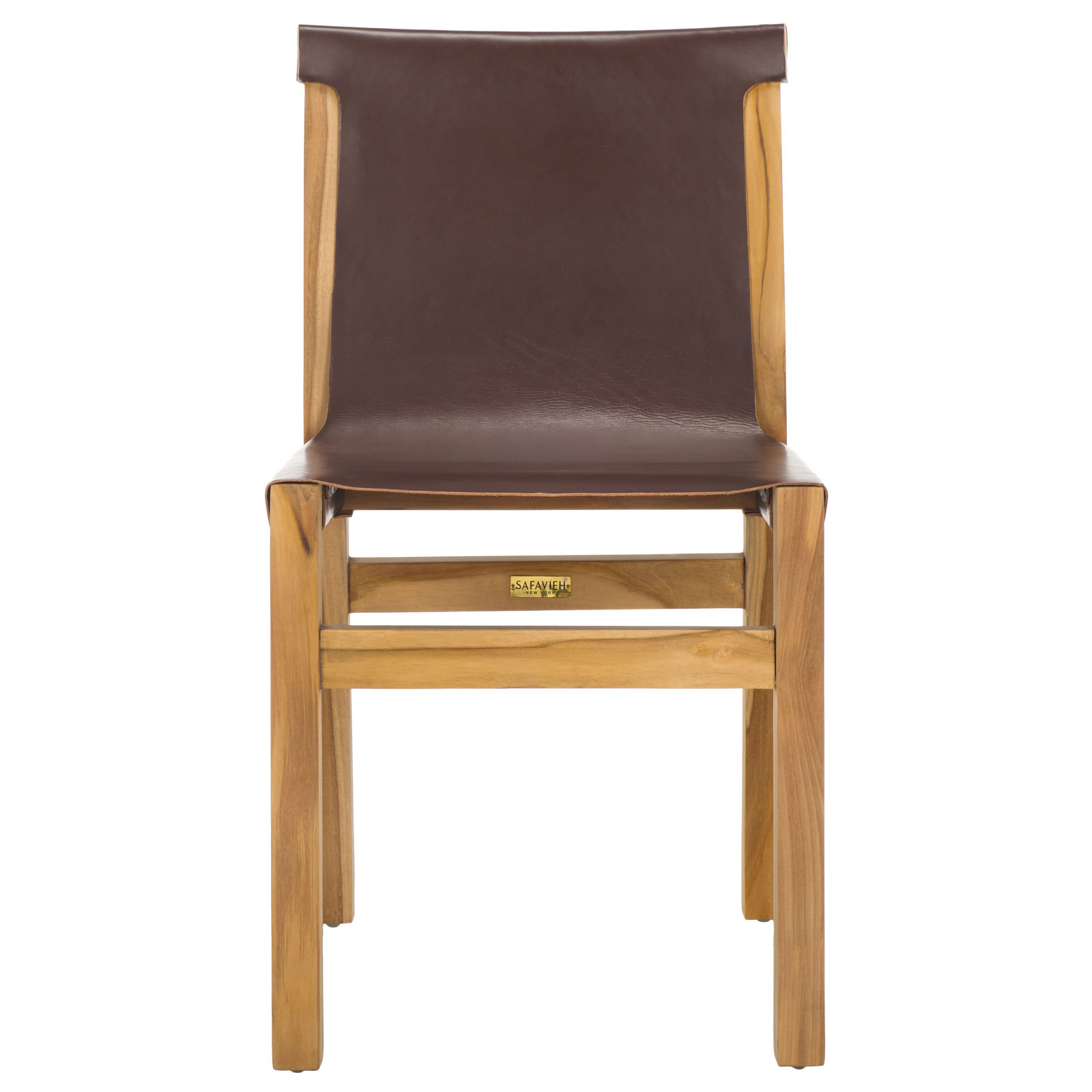 Cambell Teak Dining Chair, Cognac Leather