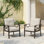 Chaise de patio en métal 2 pièces avec coussins