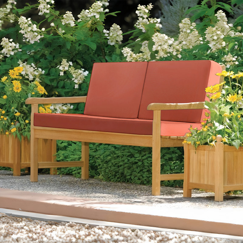 Outdoor Loveseat Cushion Set 46 x 26 Inch Waterproof & 3-Year Fade Resistant Patio Furniture Cushions with Removable Cover for Sofa Bench Couch