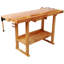 Établi en bois de 55 po, banc de travail du bois robuste avec poignée réglable, banc de travail de table avec capacité de charge de 300 lb avec rangement pour garage, atelier et rangement