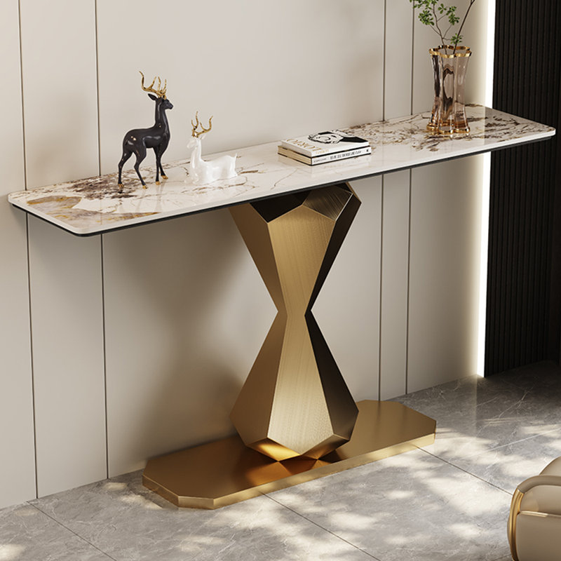 Console de style français en pierre frittée., H 33,4 po x l 59 po x P 13,7 po