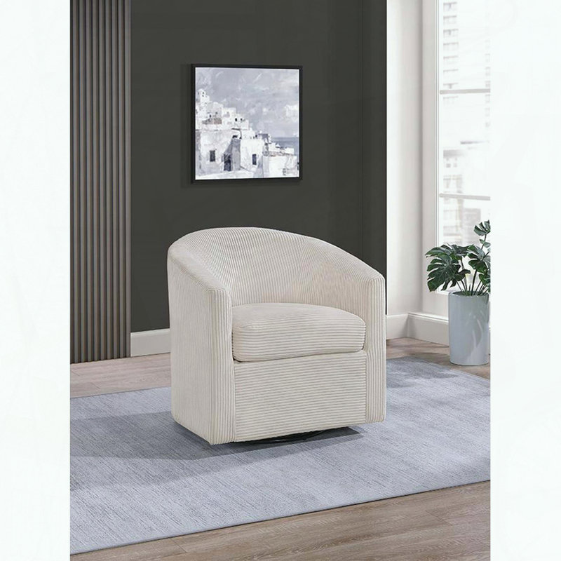 Chaise en velours côtelé beige 1 pièce, Beige