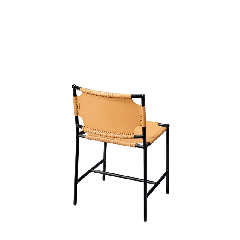 Asher Leather Upholstered Side Chair, Brown